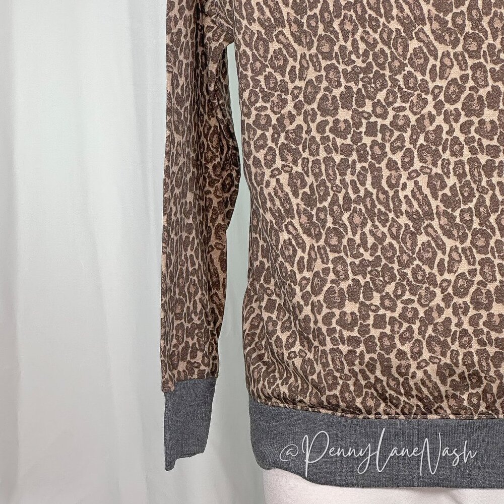 Splendid Crewneck Leopard Print Lounge Sweatshirt Size M - Picture 10 of 10